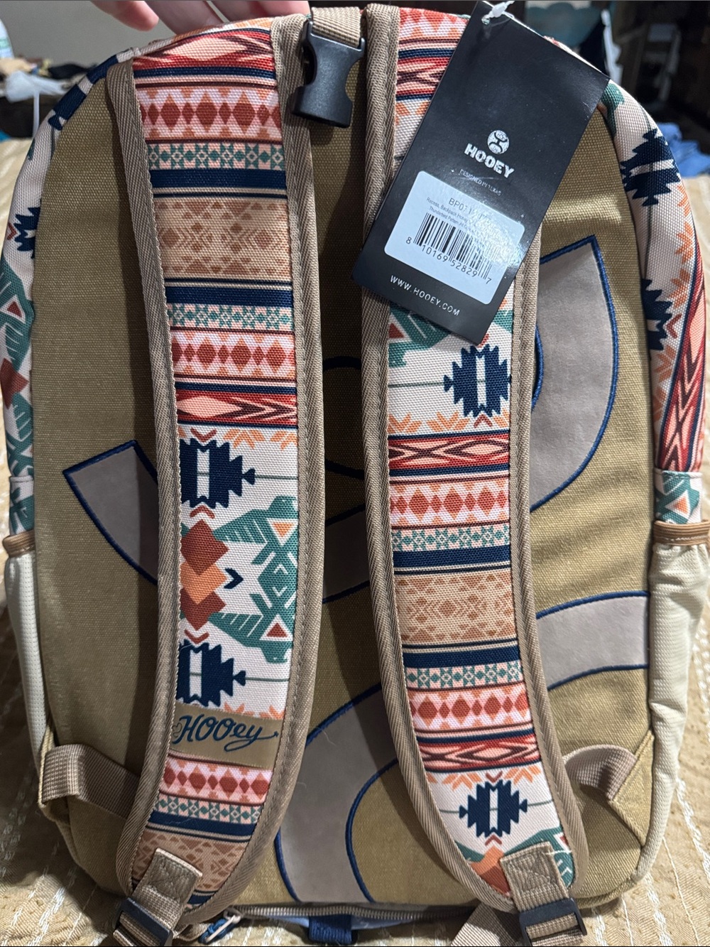 Hooey Multicolor Aztec Canvas Backpack - Tan Base - Picture 5 of 6